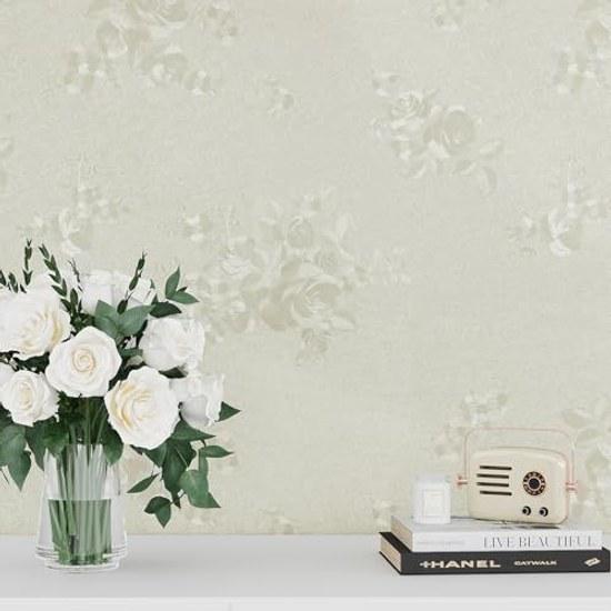 VEELIKE Wallpaper Sticker Suitable Fusuma Japanese Modern Style Beige Width 40cm x 9m Simple Cross Paper Remake Sheet
