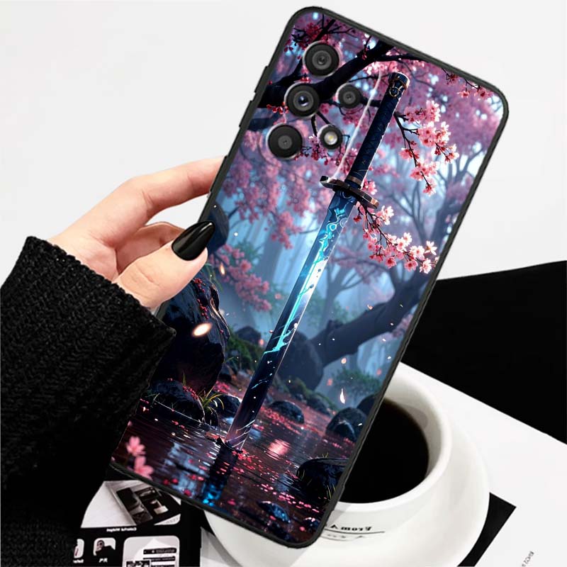 Мечник в древнем стиле Для Samsung A73 A72 A71 A55 A54 A53 A52 A51 A13 A22 A16 A15 A12 A14 A26 A07 5G Черный Чехол для Телефона