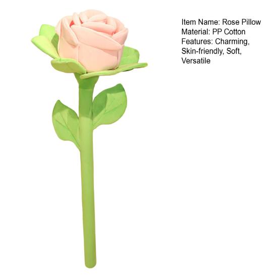 Rose Plush Toy Large Realistic Flower Pillow Decor Stuffed Animal Soft Hugging Cushion