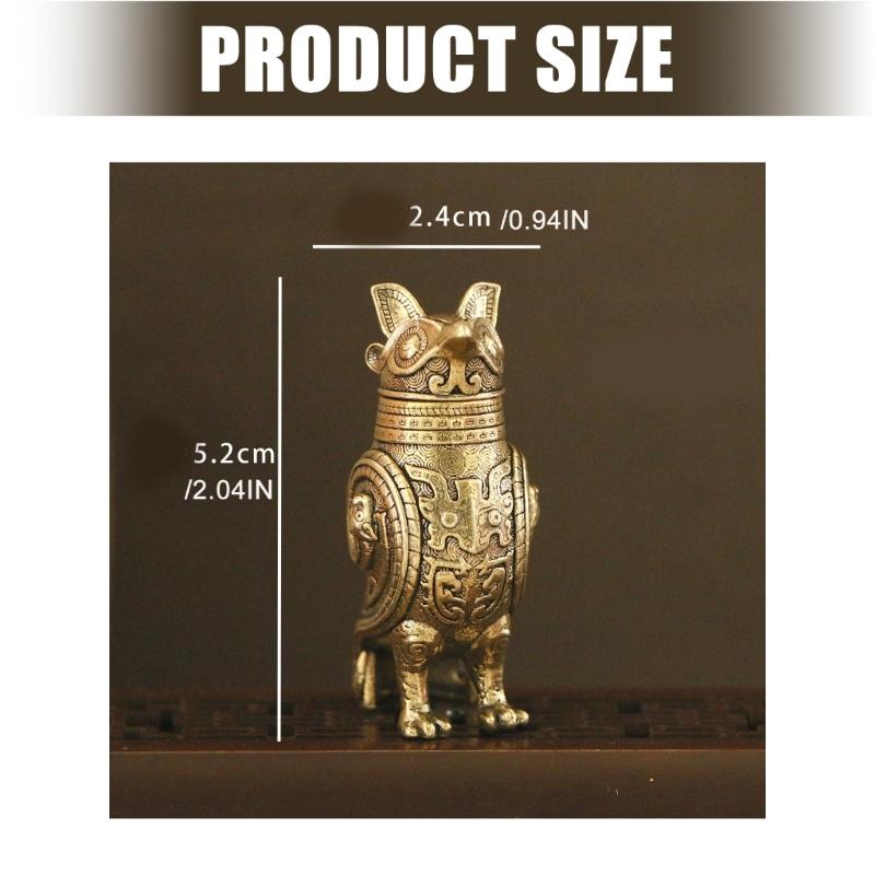 Бронзовая миниатюрная фигурка Совы Цзунь Древний китайский культурный артефакт Реплики Настольная полка для гостиной Коллекционный предмет