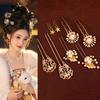 1 set Chinese Style Ancient Hair Stick Pearl Flower Hair Comb Vintage Hanfu Hair Accessories  Women