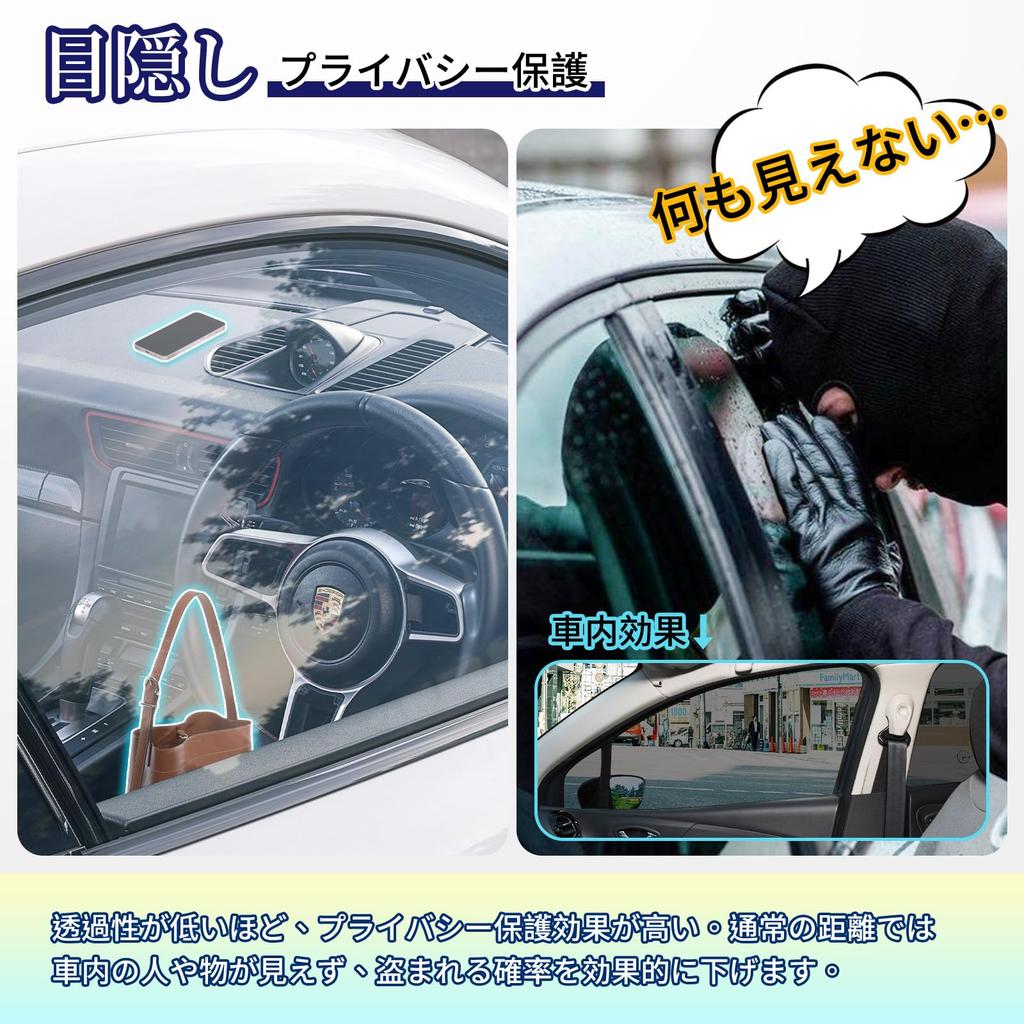 VEPAGOO Car Window Light UV Privacy Sun Vehicle Inspection Interior Sold by the Privacy Film, 5% Transmittance, Protection, Heat-Insulating, Blackout,