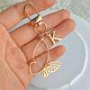 1PC Alphabet Luxury A-Z Fashionable Keychain Vintage Alloy Artistic Gold Hollow Butterfly Elegant