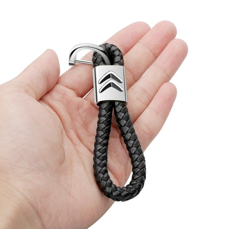 MGHK6 Metal+Leather Car Logo Keychain Key Ring For Citroen C3 C4 X7 Xsara Picasso Crosser C-ELYSEE JUMPY NEMO VTS Auto Accessories
