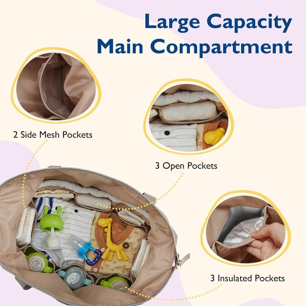 Multifunctional Mommy Diaper Bag Wear-resistant Travel Maternity Bag Breastfeeding Bag Baby Care