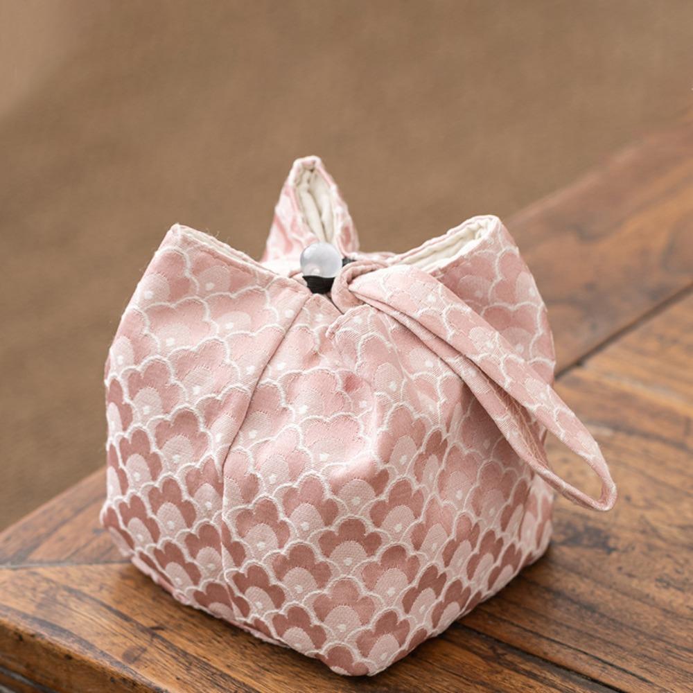 Сумка для хранения чайной посуды в китайском стиле, ударопрочная вышитая сумка в стиле ретро для небольших предметов, дорожная сумка