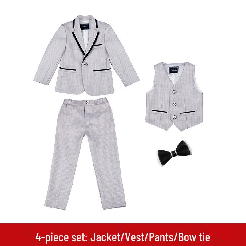 Детский формальный костюм-тройка в корейском стиле для мальчиков - Свадьба, Фотография и Одежда для выступлений.