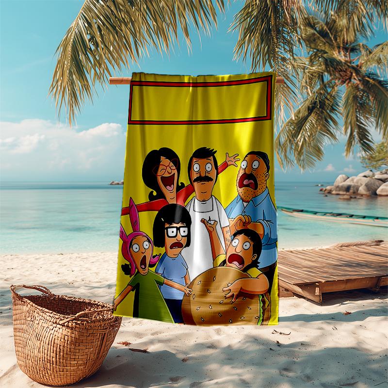 Ultra-Soft Beach Towel with Bob's Burgers Theme,Ideal for Pool - Camping, Diving - Perfect Travel Essential, Vibrant Beach Towel.