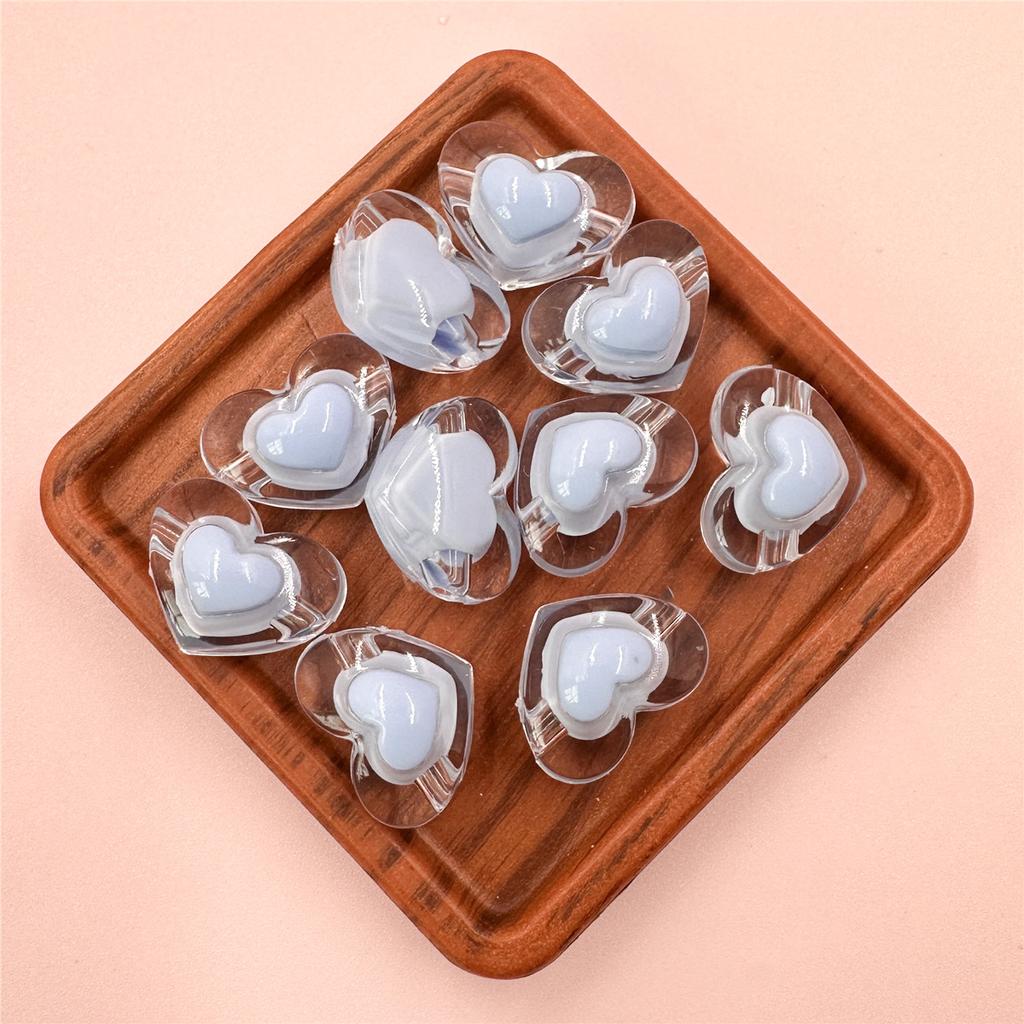 10Pcs Jewelry Making13*17mm Loose Beads Heart Crafts DIY For Necklace Bracelet Pendant