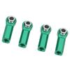 4 Pcs RC Link Rod End M4 Thread CW 7mm High Strength Alloy Ball Joint Head for 110 Model Car Green