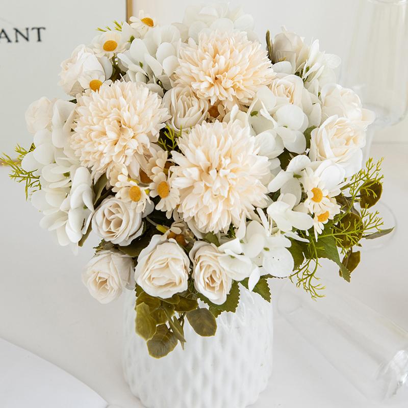1 шт. Искусственные цветы Свадьба Дом Спальня Украшение Свадебный букет Сад Поддельная шелковая ромашка