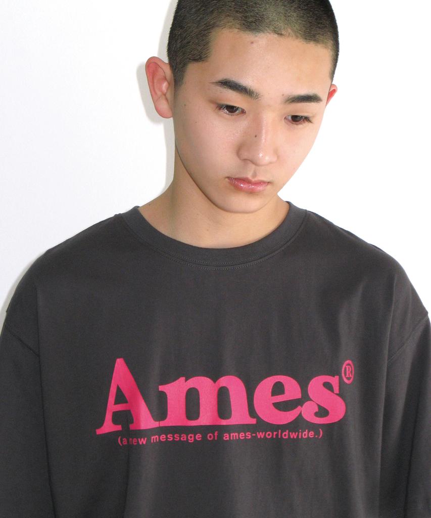 AMES-WORLDWIDE (Unisex) Basic Logo Tee Charcoal