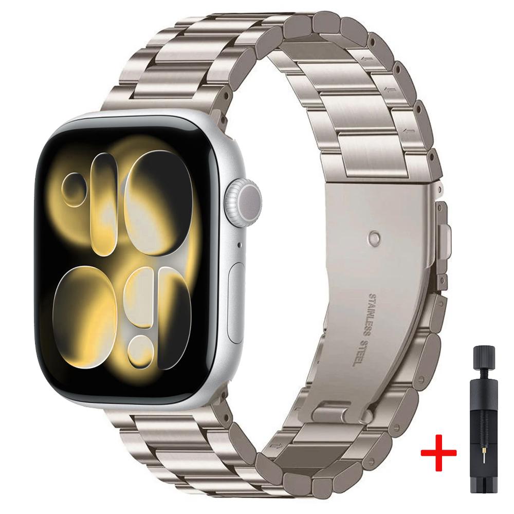 Металлический ремешок для Apple Watch 46мм 42мм 45мм 44мм 40 41мм Ultra 3 2 1 49мм Модный браслет iWatch Серии 11 10 9 8 7 6 5 SE3