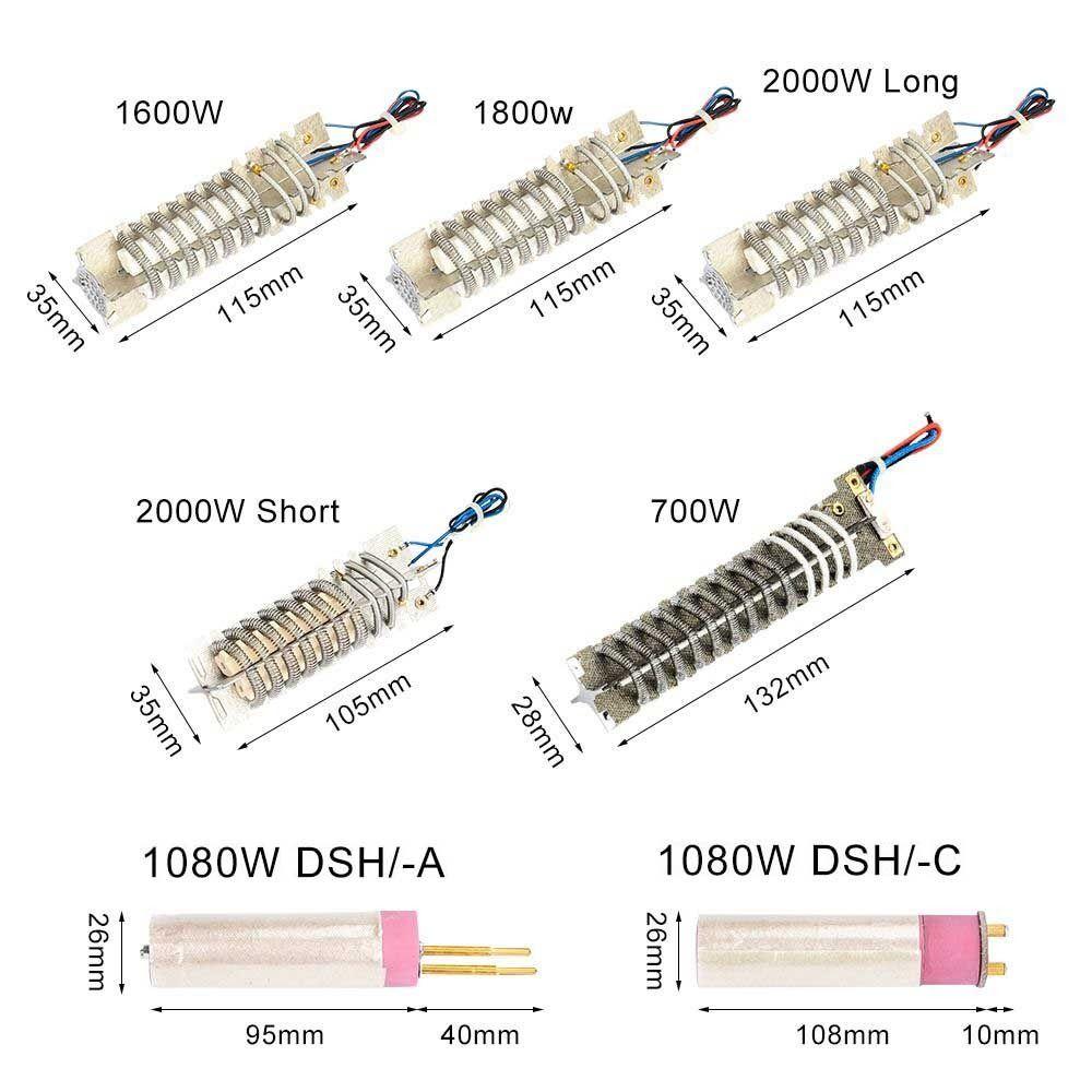DSH-C/A 1600 В Нагревательный элемент Пластиковый сварочный инструмент Электрический нагревательный сердечник Электрический нагревательный элемент Горячий воздух Сварка