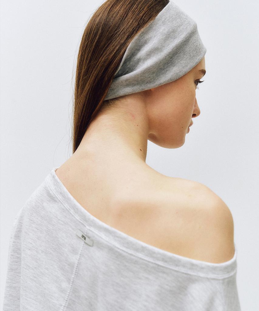 CITTA Reversible Off Shoulder T-Shirt_Ctt362(Melange White)