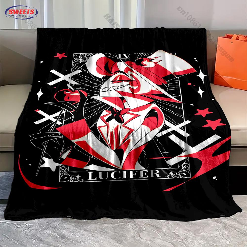 6 Sizes L-Luc1fer M0rningstar H-Hazbin Hotel Theme Print Blanket Home Travel Blanket Sofa Bedding Cover Blanket Wonderful Gift