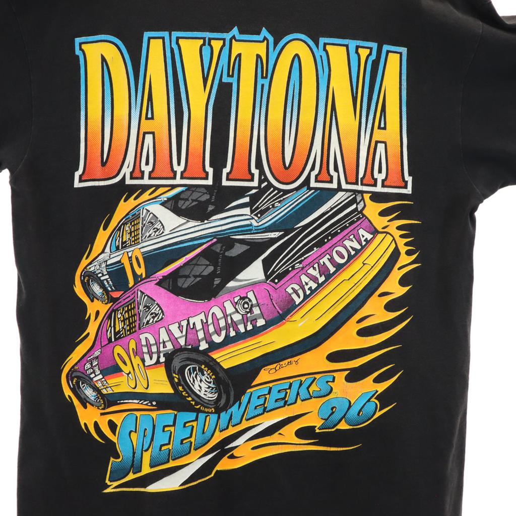 GILDAN 90s Made in USA Old Daytona Short sleeve T-shirt L black Men's Used