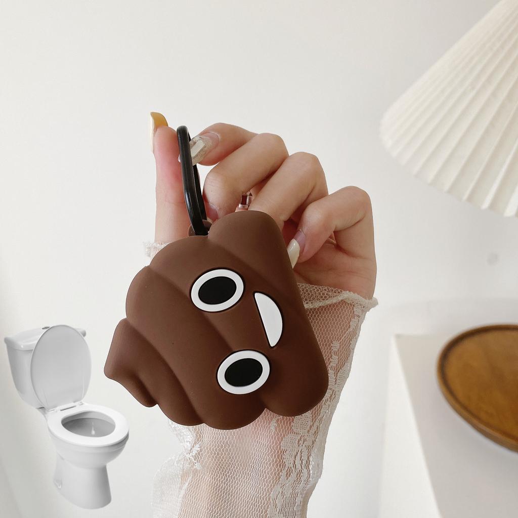 Силиконовый чехол для наушников с милым мультяшным какашкой для Samsung Galaxy Buds 2 Pro Live, чехол для Galaxy Buds2 Pro, полная защита с металлическим крючком