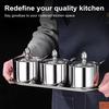 1/2/3Pcs Seasoning Jar Stainless Steel Sugar Container with Glass Lid And Spoon Kitchen Countertop Coffee Bar Sugar Bowl for Salt Spices Honey