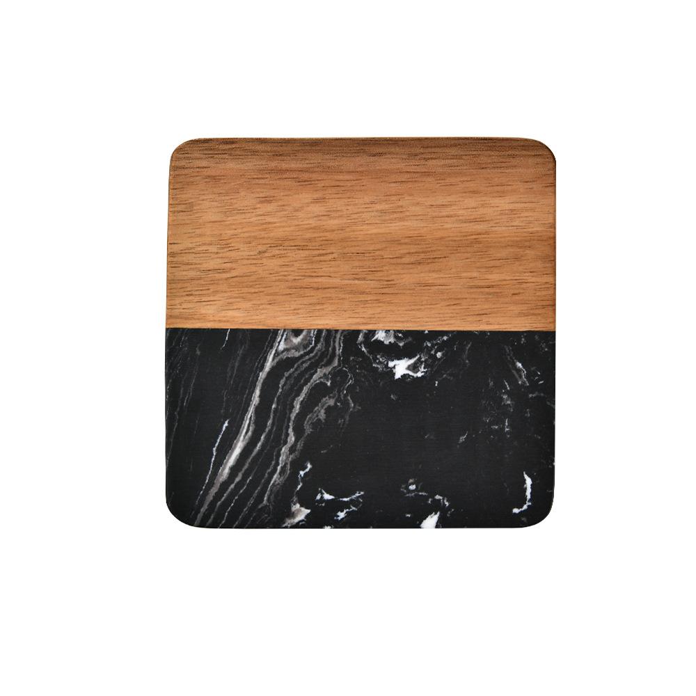 Marble with wooden Coasters Nordic Anti-scald Cup Mat Tea Cup holder Coffee Coaster Drinks tray Restaurant Bar tools