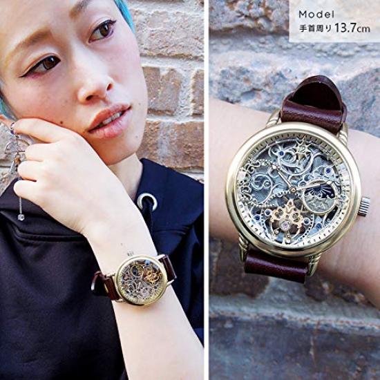 Moola Watch Rebic Механический с ручным заводом Сделано в Японии Скелетон Унисекс RER-26B Мужские Женские (Размер M, черный)