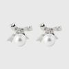 ADAUL Habi ribbon pearl 2way earring - silver