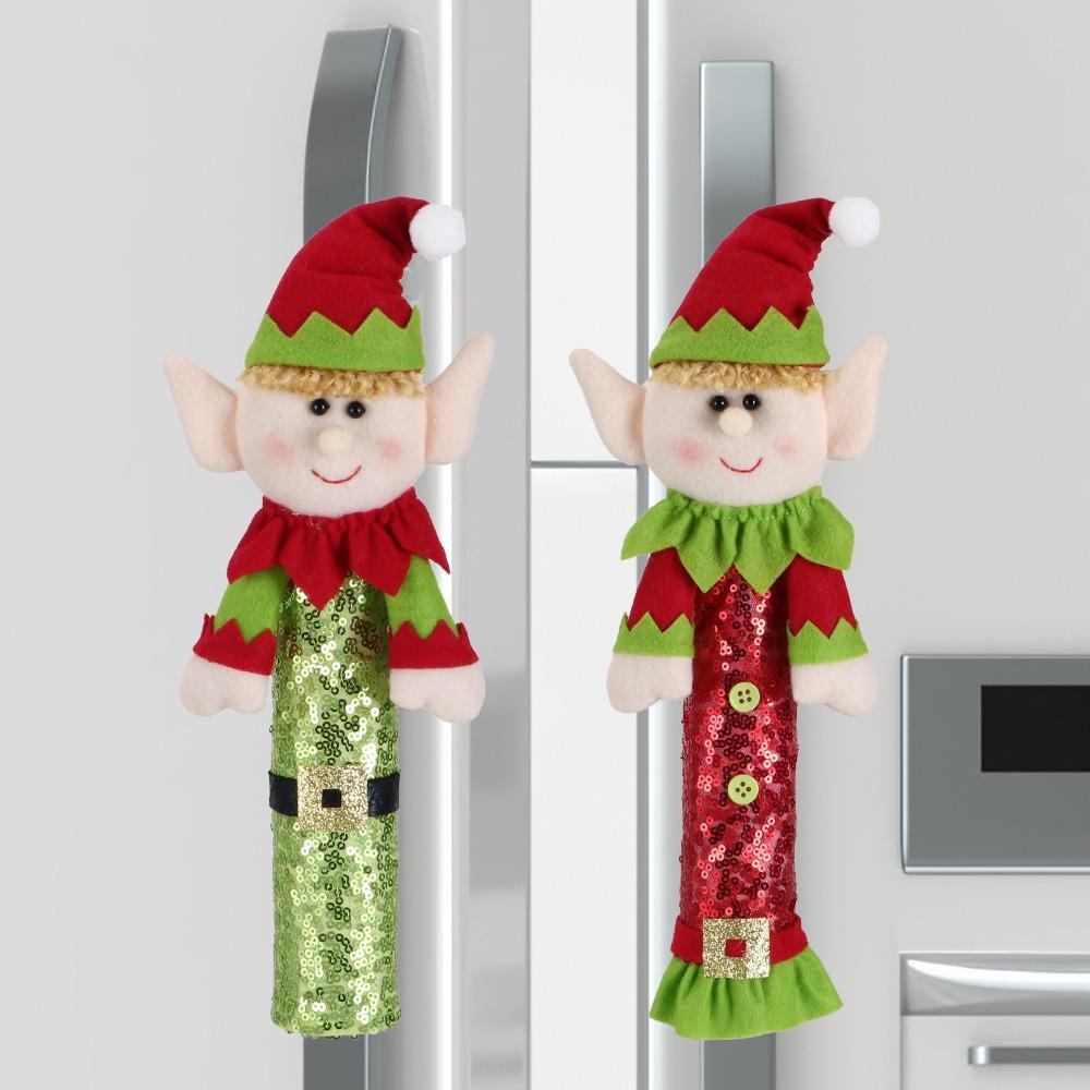 Christmas Microwave Oven Door Handle Cover Dishwasher Door Handle Cover Xmas Party Decoration
