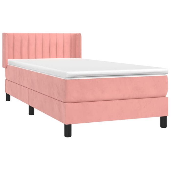 Maison Exclusive - Sommier à lattes de lit avec matelas Rose 100x200 cm Velours