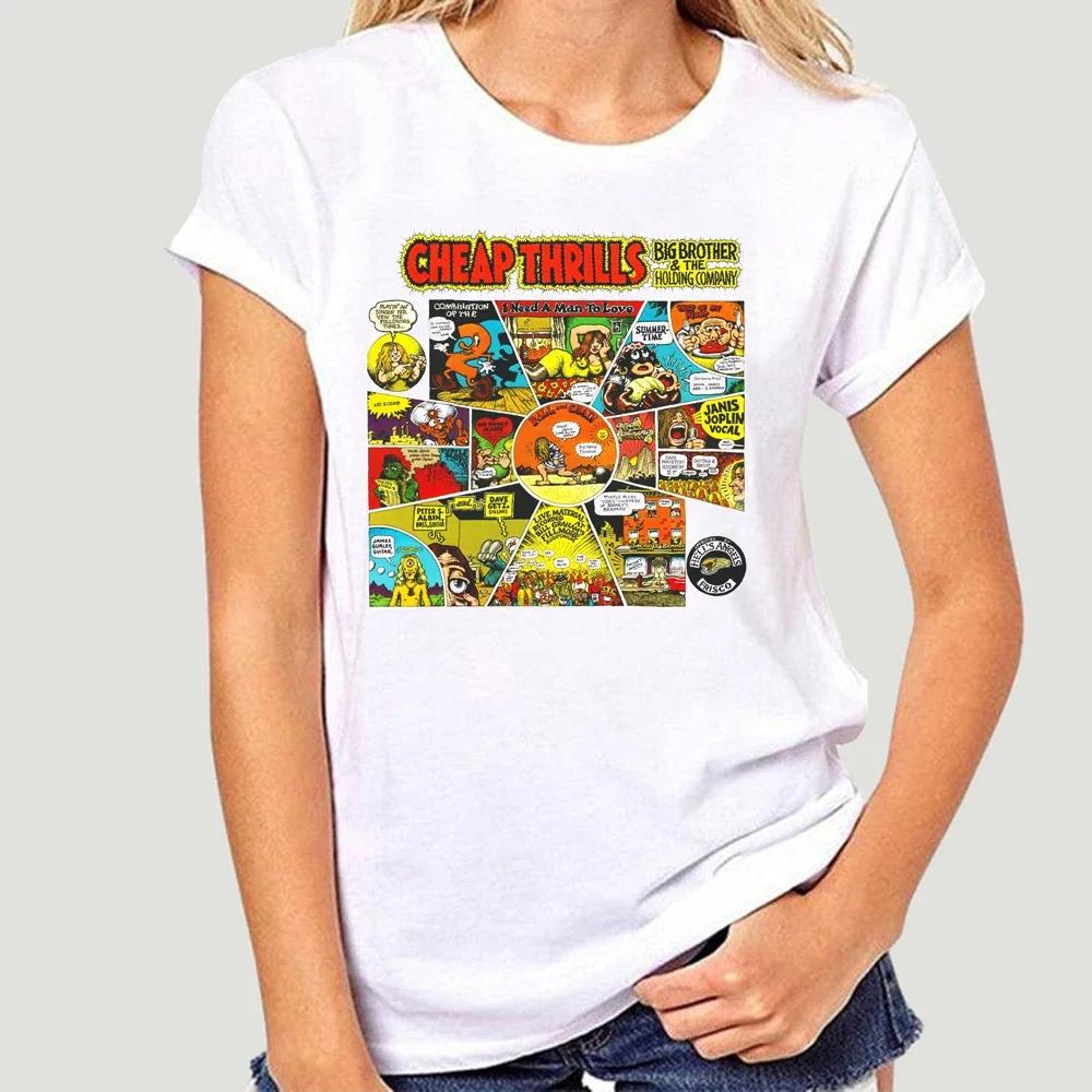 JANIS JOPLIN Cheap Thrills TShirt Black S5XLHipster ONeck Cool Tops 5766X