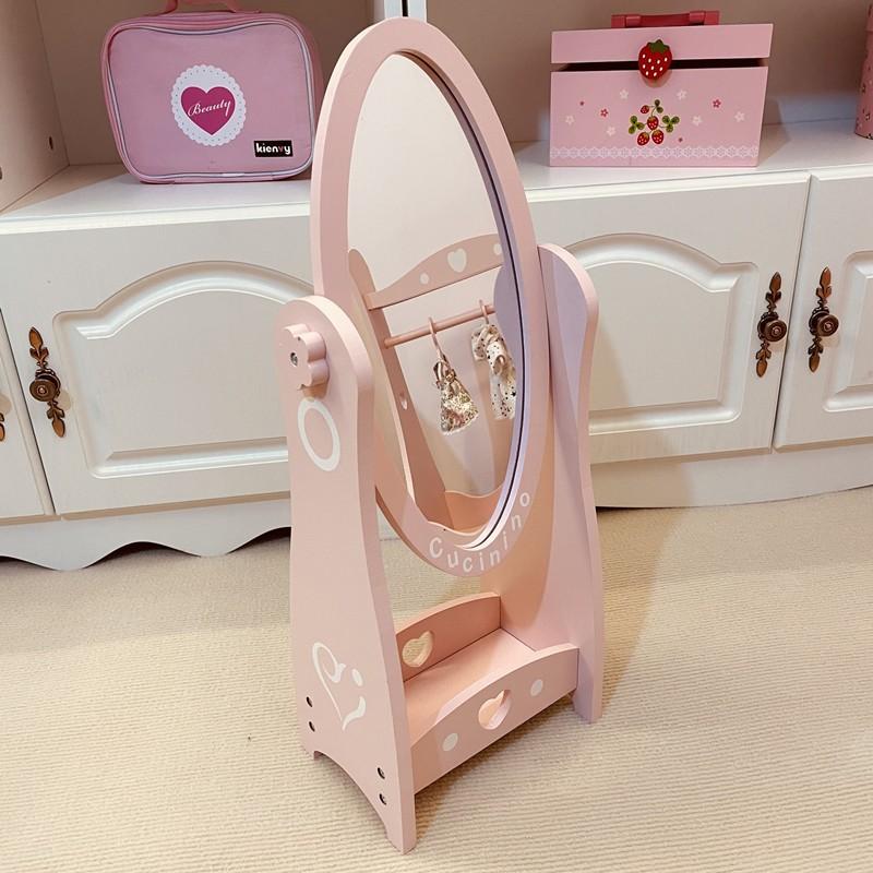 Деревянная Имитация Розовая Вешалка для Одежды Косметика Напольное Зеркало Стиральная Машина Мебель Игрушки для Игрового Домика