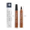 Four Fork Eyebrow Pencil Waterproof Non-makeup Natural Three-dimensional Color Liquid Eyebrow Pencil Lasting Setting Women's Cosmetics Makeup
