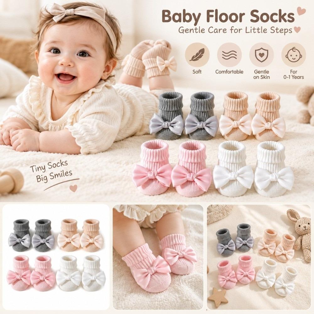 1 Paie Anti-Slip Sole Toddler Walking Sock Soft Cotton Blend Anti-Slip Sock Indoor Home