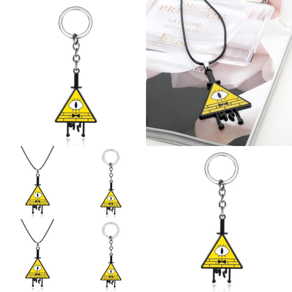 Gravity Falls Bill Alloy Jewelry With Geometric Design And Snake Chain For Cosplay And Gift Ideas