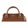 Burberry Brown Leather Mini Tote Handbag With Vintage Check Side Panels For Daily Use