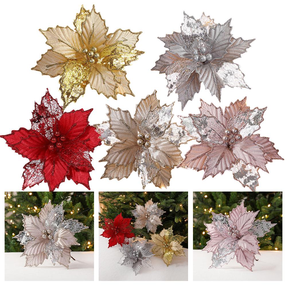 Maple Leaf Decorations Simulated Christmas Flower Fabric Material