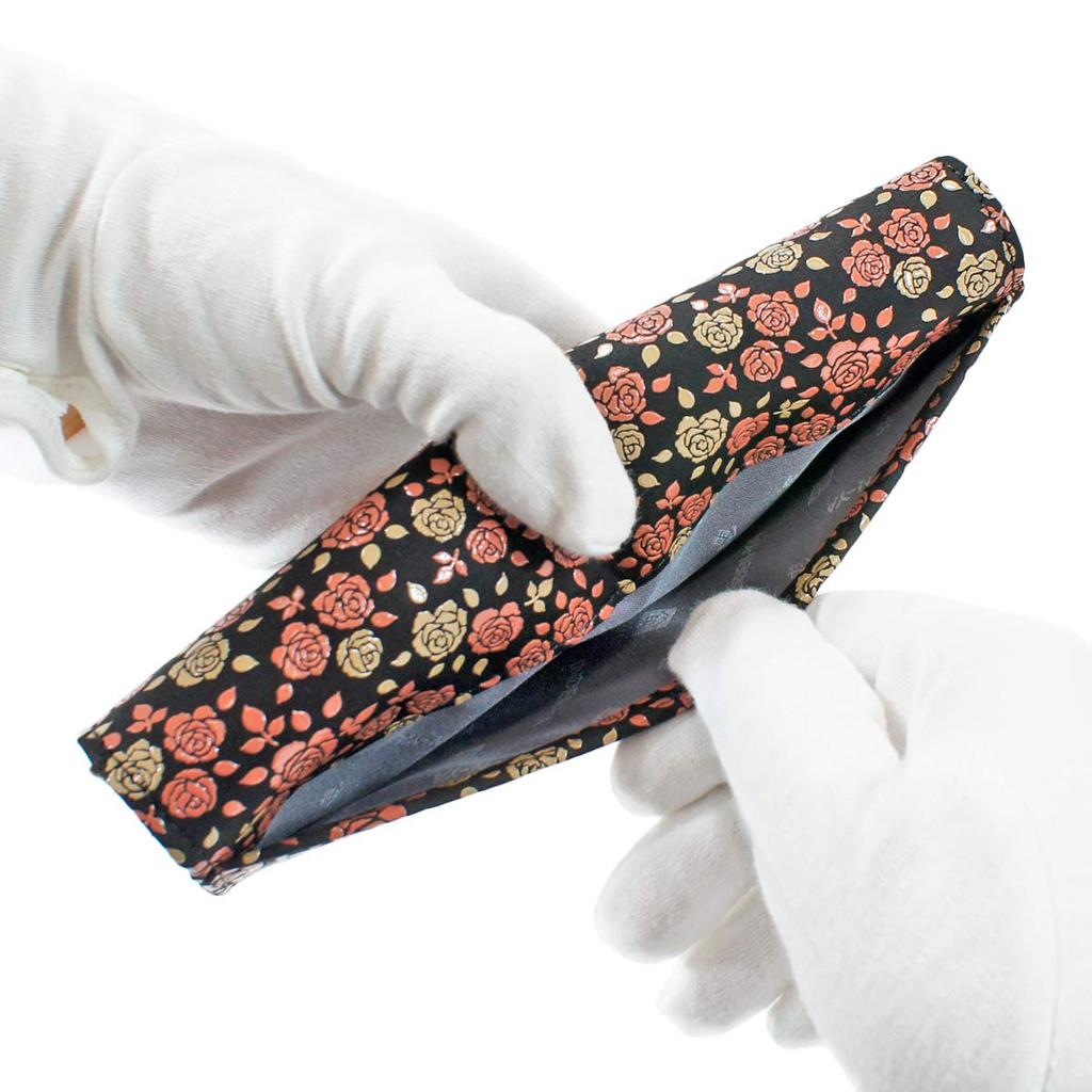 Длинный кошелек Inden с монетой, розовый, черный фон x белый, розовый лак 8404 [Indenya], кошелек, замша, Kaguwa, миниатюрный,