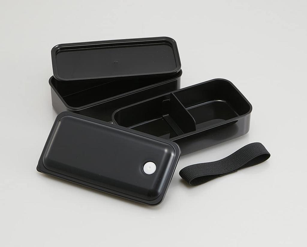 Skater Bento Box Silver Ion Antibacterial Fluffy Packing Integrated 2 Tiers 850ml Retro French BK Ag+ PALW9AG-A