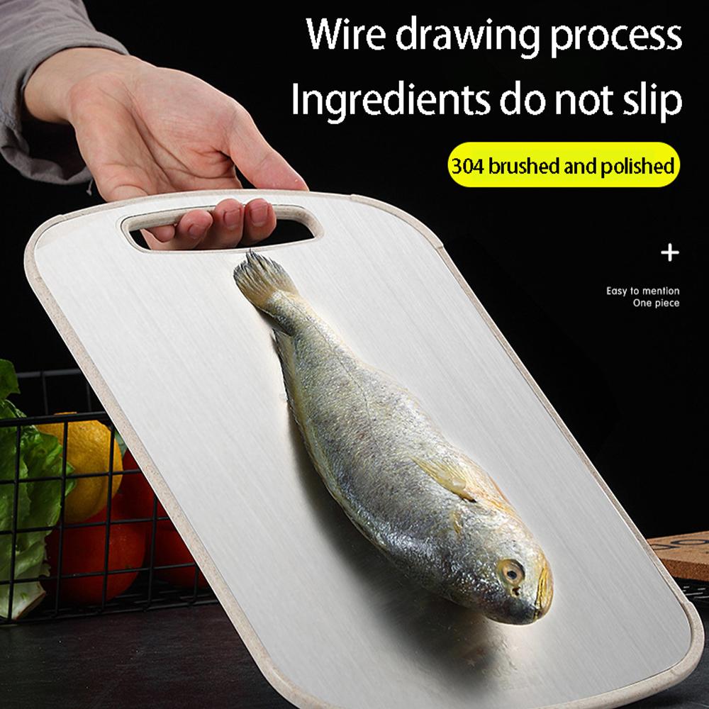 Разделочная доска из нержавеющей стали 304, устойчивая к плесени, для домашней кухни, панель для пищевых добавок, доска для нарезки фруктов, раскатывания теста и нарезки лапши