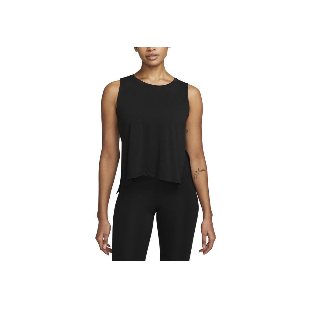 Nike Йога Dri-FIT однотонный логотип принт без рукавов топ женский черный DV9168-010