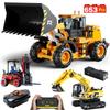 City RC Excavator APP Building Blocks Bulldozer Crane Remote Control Forklift Car Truck Bricks Toys For Children Boys