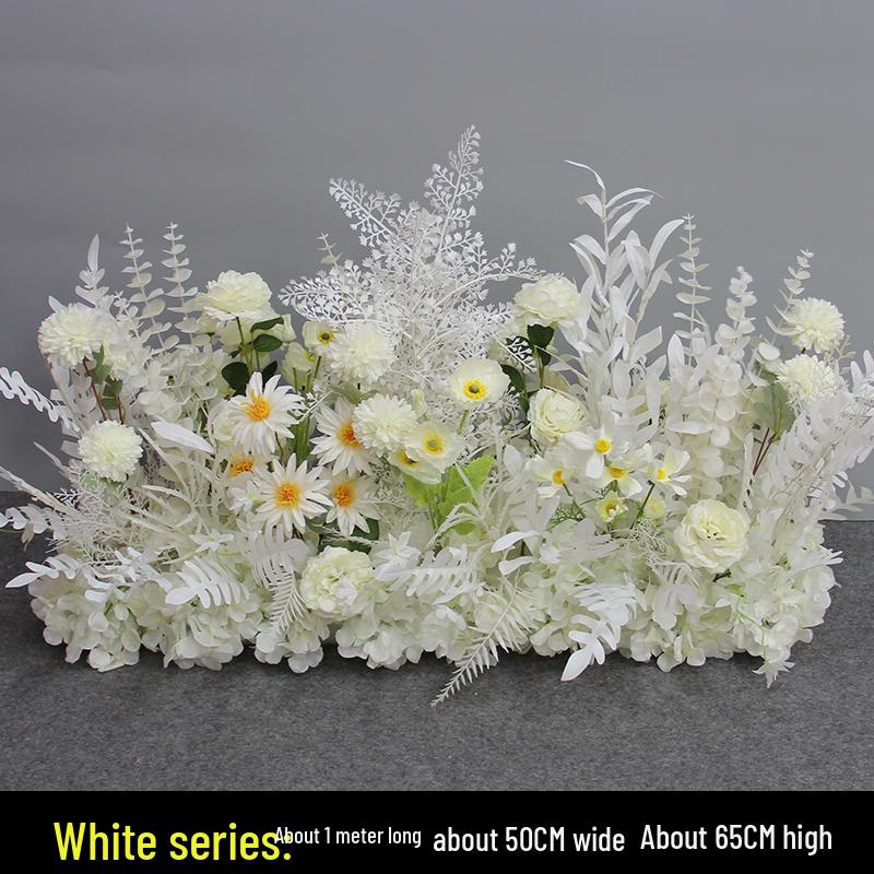 Wedding Aisle Floral Arrangement: Artificial Flower Basket & Row Decoration