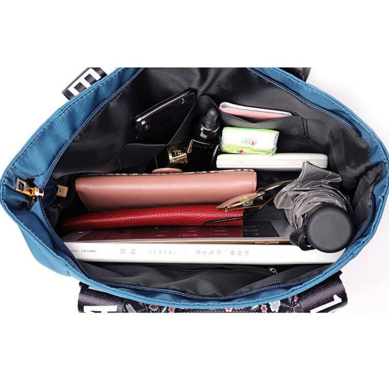 Aliwood женская сумка с вышивкой, нейлоновая водонепроницаемая повседневная сумка-тоут, большая вместительная женская сумка на плечо