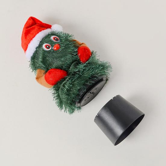 Поющая и танцующая рождественская елка, электрическая вращающаяся электрическая игрушка, очаровательная забавная елочная кукла, зеленое украшение для рождественской вечеринки