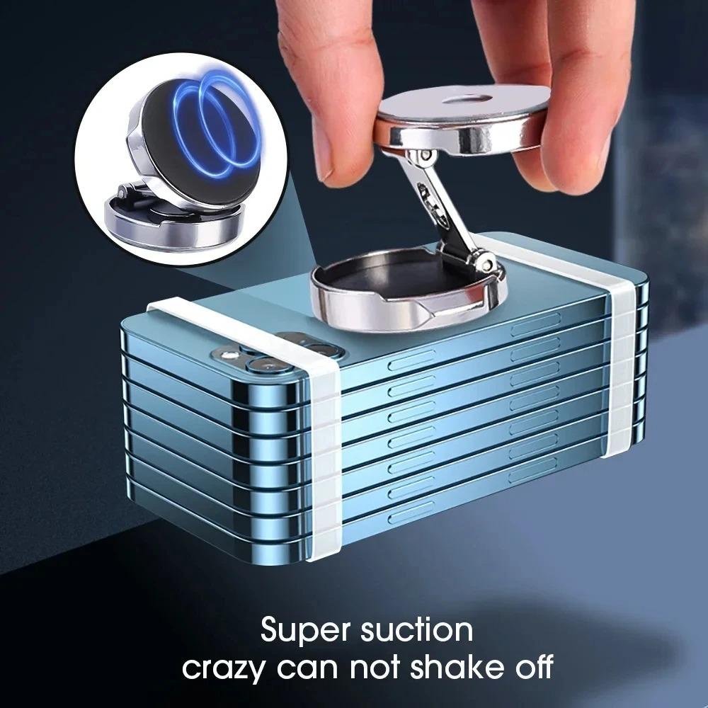 Автомобильный держатель для телефона, прочная магнитная автомобильная подставка для мобильного телефона, складной круглый кронштейн на 720°, универсальное крепление для телефонов