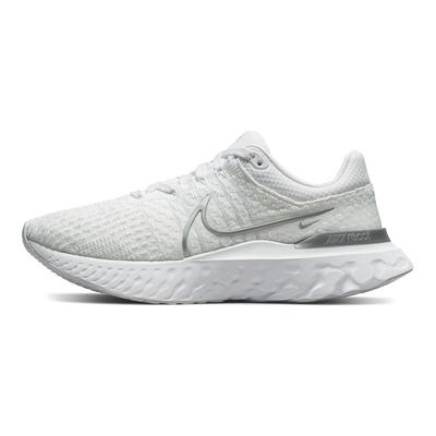 React Infinity Run Flyknit 3 White Metallic Silver Женские кроссовки Pure-Platinum DD3024-101