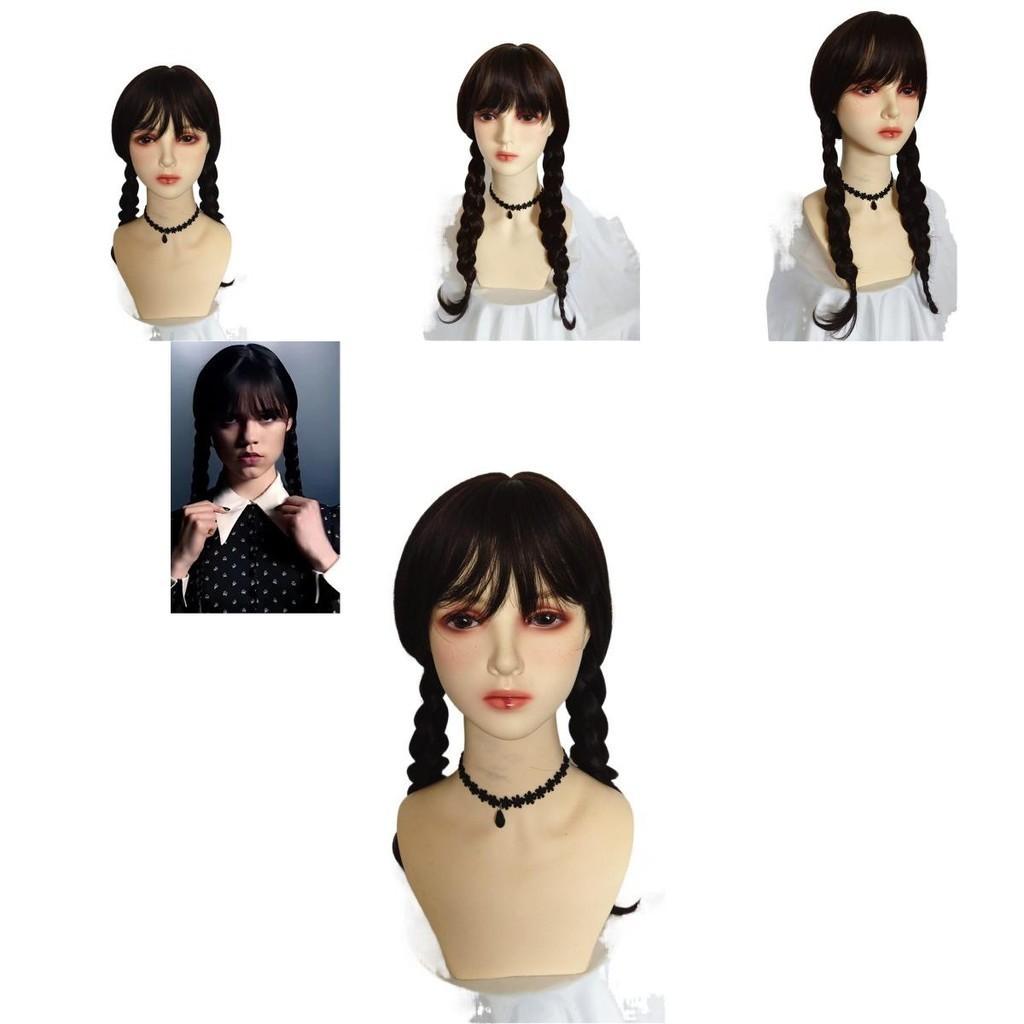 Halloween Wednesday Addams The Addams Family Hair Weaving Girl Wig