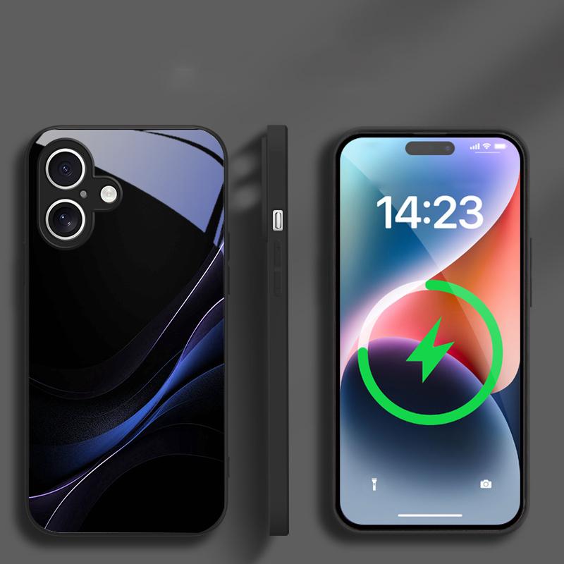 Геометрический арт фон Для iPhone 17 Pro Max 16 15 Air 14 13 Plus 12 mini 11 XR Xs 16E 17ProMax 8 Для Magsafe Стеклянный чехол для телефона