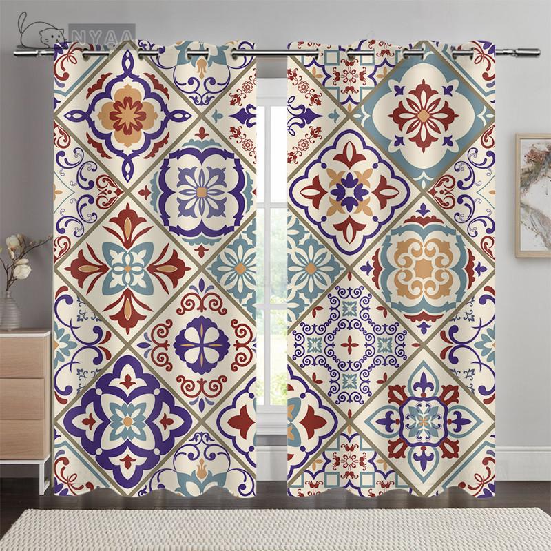 Заказная богемная этническая занавеска с винтажным узором для гостиной и спальни в африканском стиле с цветочным узором