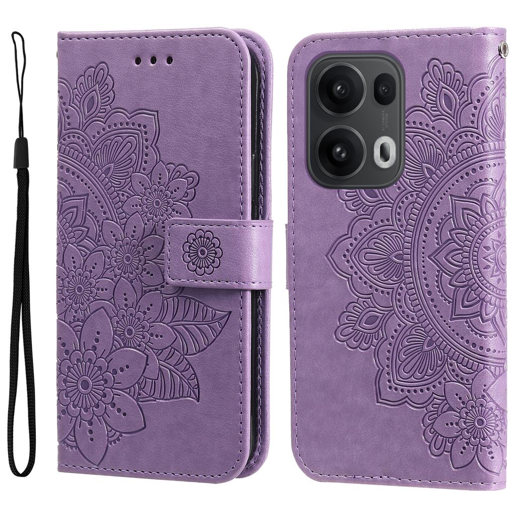 Для Oppo Reno14 Pro 5G (Китай)/Oppo Reno13 Pro 5G/Oppo Reno14 Pro 5G (Глобальный) Чехол Кошелек-подставка из ПУ кожи с цветочным узором Чехол для телефона
