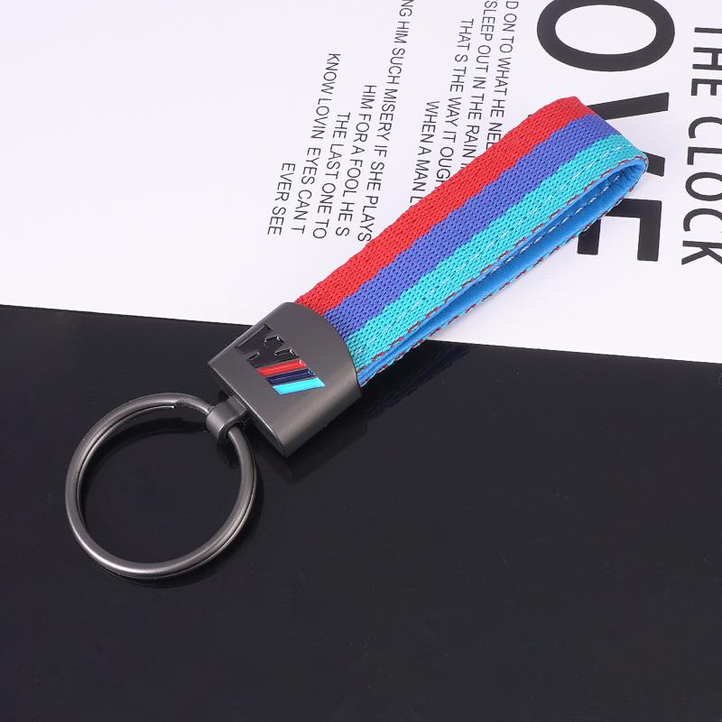 BBKQ7 Leather Car Key Keychainn Pendant Holder Gift For BMW M Performance E46 G80 F48 E84 G01 F30 G11 X1 X3 X5 X6 G07 Auto Accessories